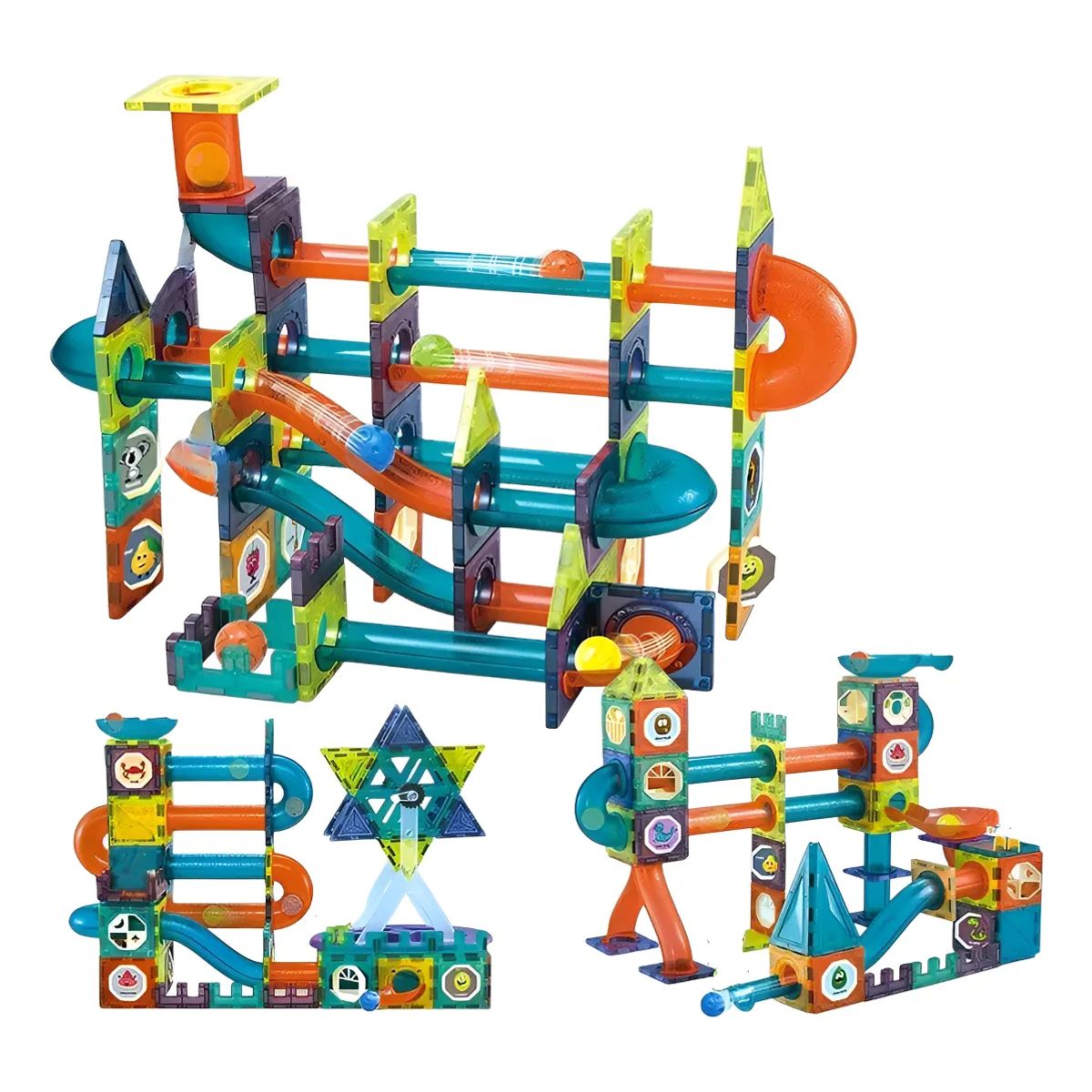 GENERICO - Pista De Bolitas Juego De Encaje Y Bloques Magnéticos 49pcs