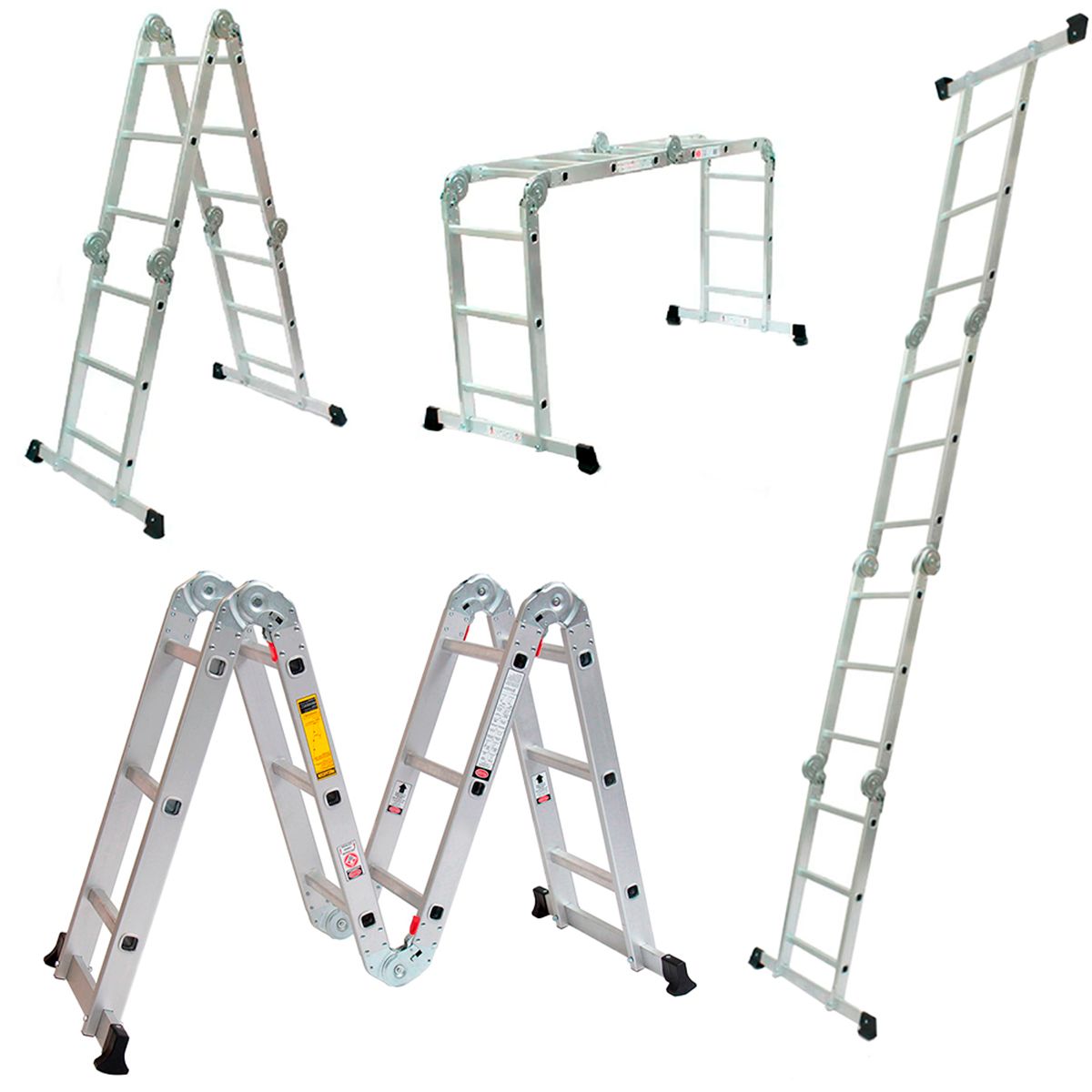 GENERICO - Escalera Multipropósito Articulada Aluminio 12 Peldaños
