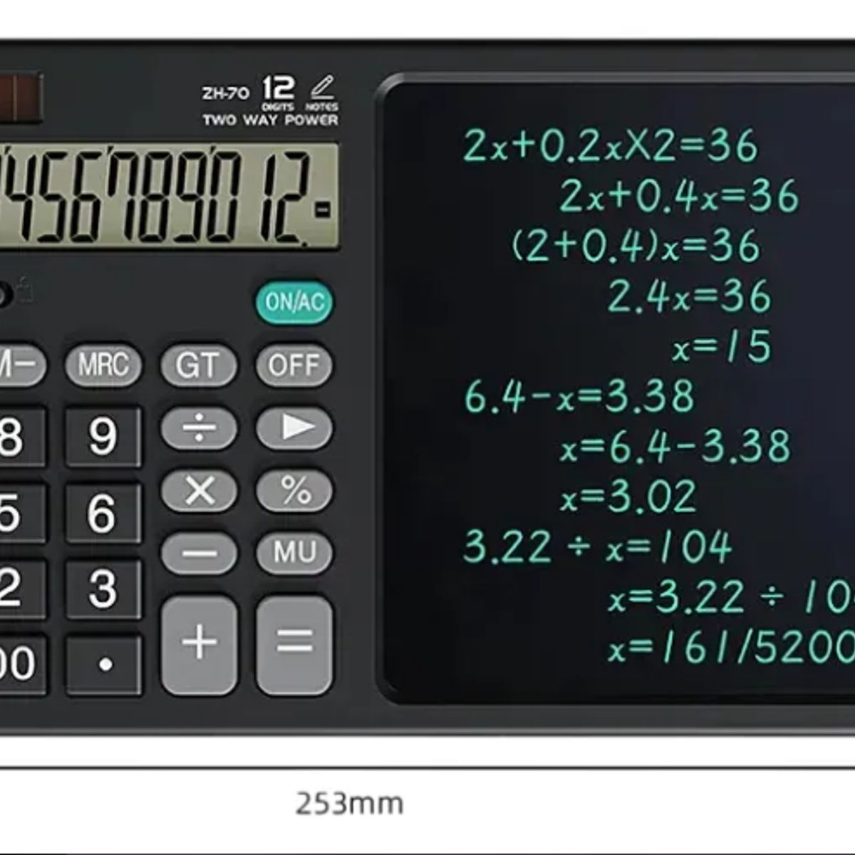 GENERICO - Calculadora Con Tablet Lcd Táctil 12 Dígitos Ds-837x
