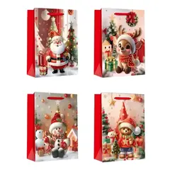 GENERICO - 12 Bolsas De Regalo Navidad Mediana 44x32cm Pascua Navidad