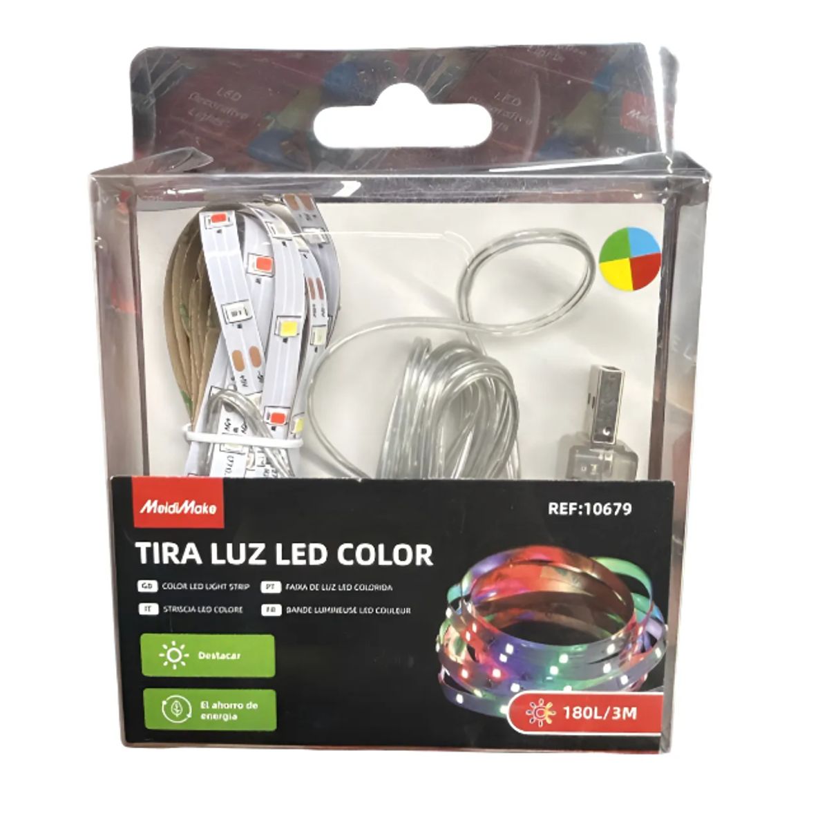 Tira Luz Led Usb Multicolor Luces Led 180l3m, marca GENERICO - Foto Principal