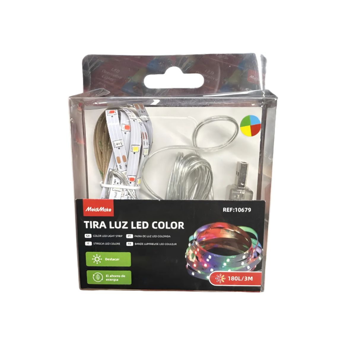 Tira Luz Led Usb Multicolor Luces Led 180l3m, marca GENERICO - Foto Principal