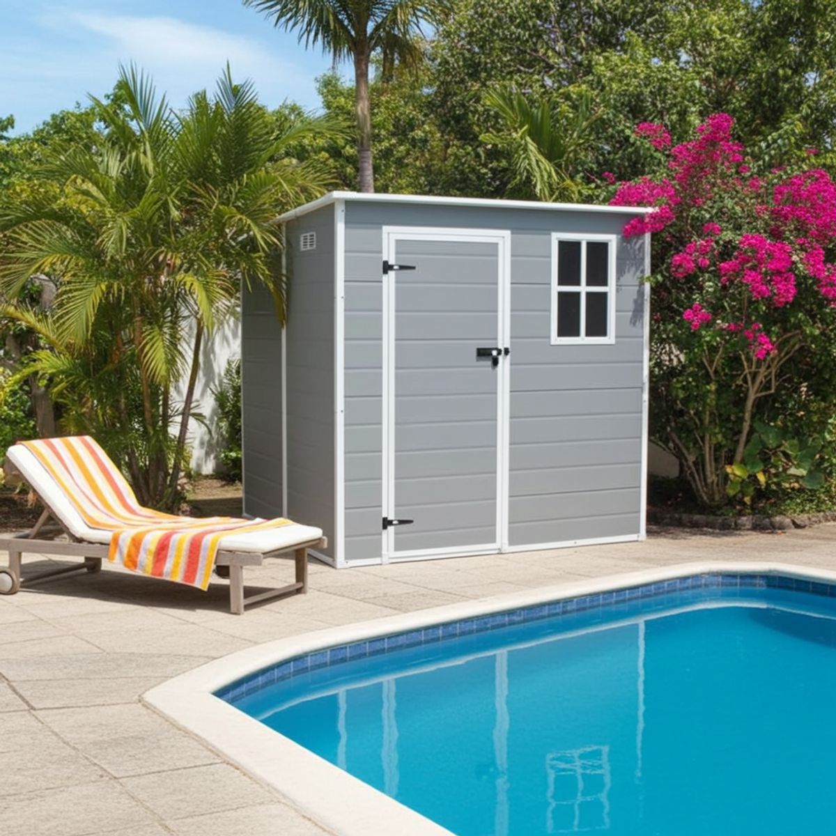 IGPRO - Bodega Jardín Plástico 6x6FT Gris 3,3 m2