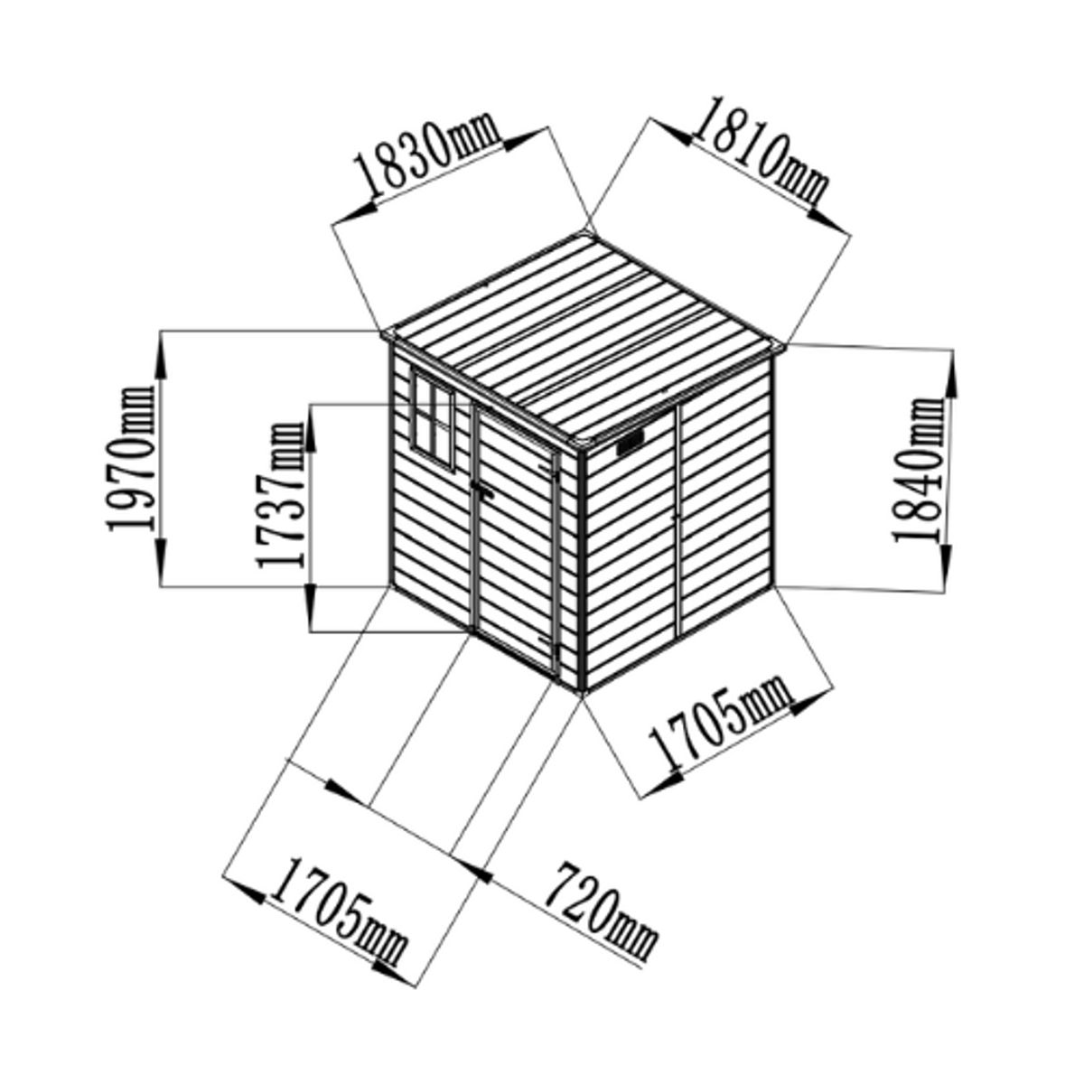 IGPRO - Bodega Jardín Plástico 6x6FT Gris 3,3 m2