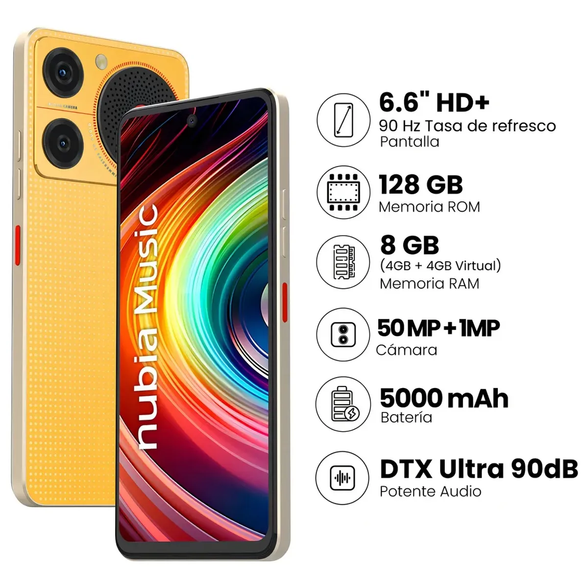 NUBIA - Celular Nubia Music Dual SIM 128 GB 4 GB RAM