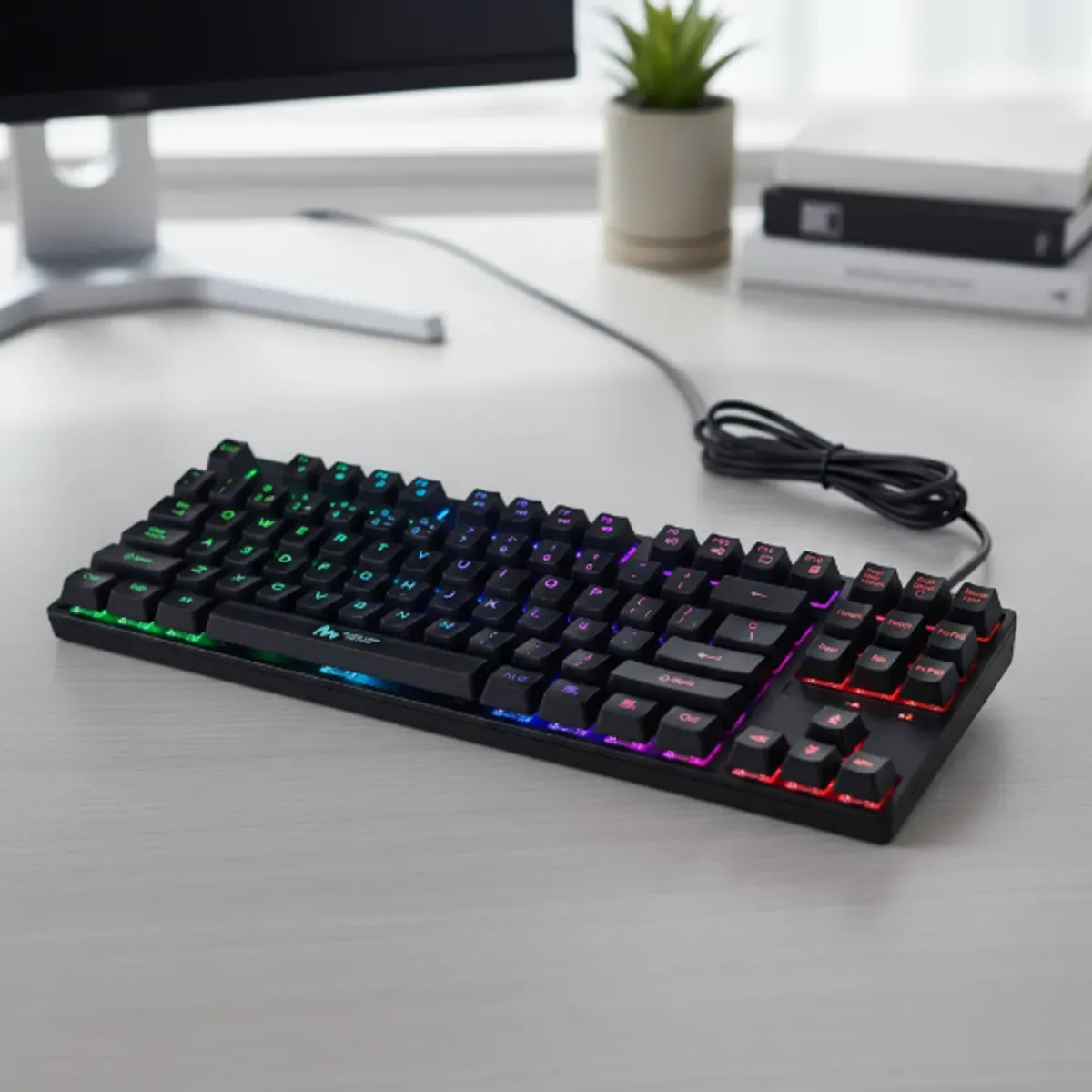 GENERICO - Teclado Gamer Safe&sound Qwerty Para Pc Luz Rgb Color Negro