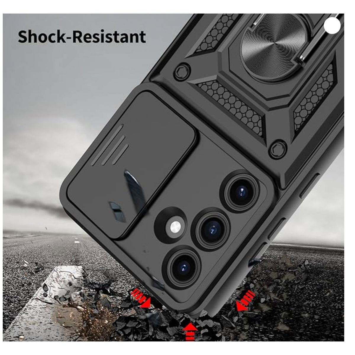 GENERICO - Carcasa Armadura Antigolpe Anillo Para Samsung S25 Fe Negro