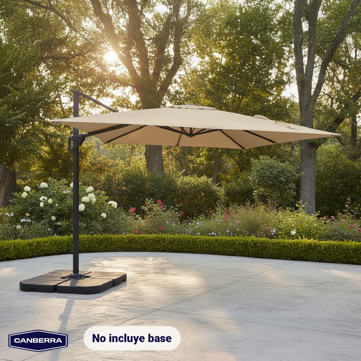 CANBERRA - Quitasol Terraza Lateral Sombrilla Jardín 3x3 360° Santorini