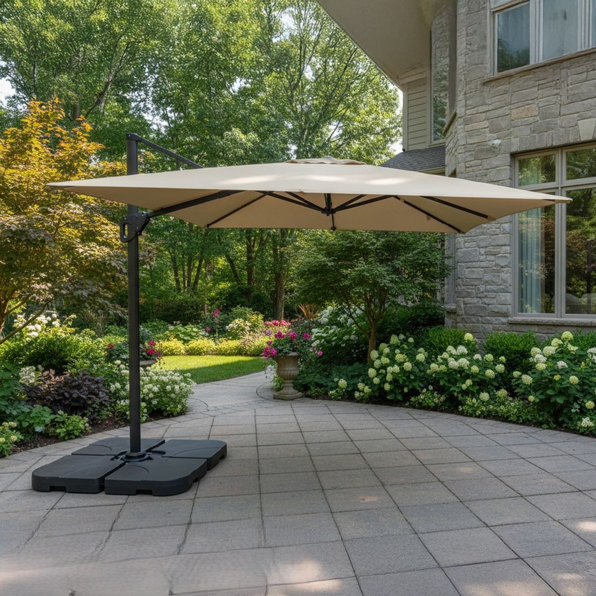 CANBERRA - Quitasol Terraza Lateral Sombrilla Jardín 3x3 360° Santorini