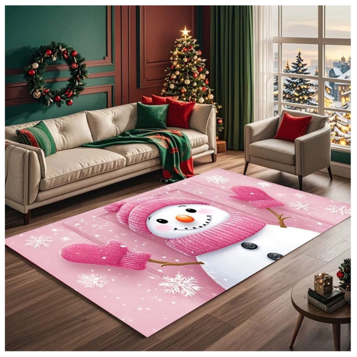 GENERICO - Alfombra Navideña Rectangular 3D Moderna 200x180cm