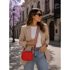 POLLINI - Cartera Bandolera Doble Compartimiento