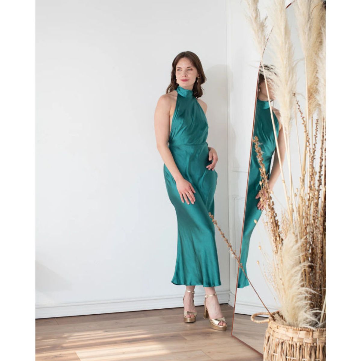 MI PLACARD - Vestido Largo de Fiesta Toledo Verde Oscuro