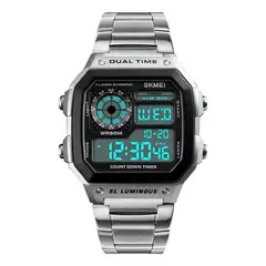 SKMEI - Reloj Hombre Elegante Correa Acero Análogo Digital Al Agua