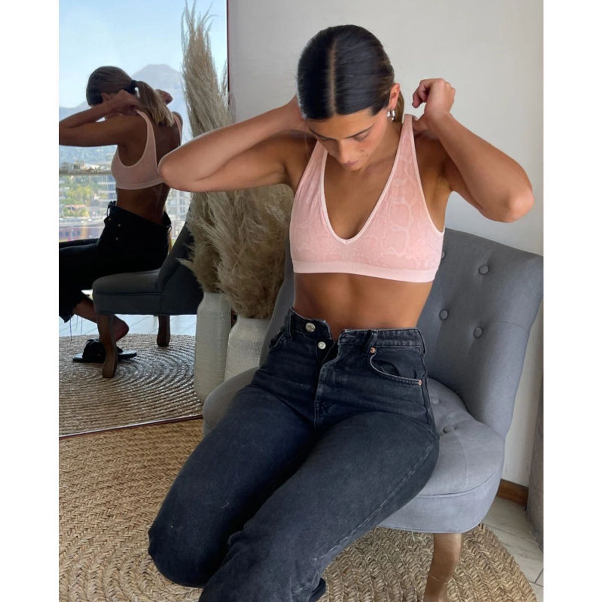 MI PLACARD - Bralette Laura Snake Fondo Pink Sand