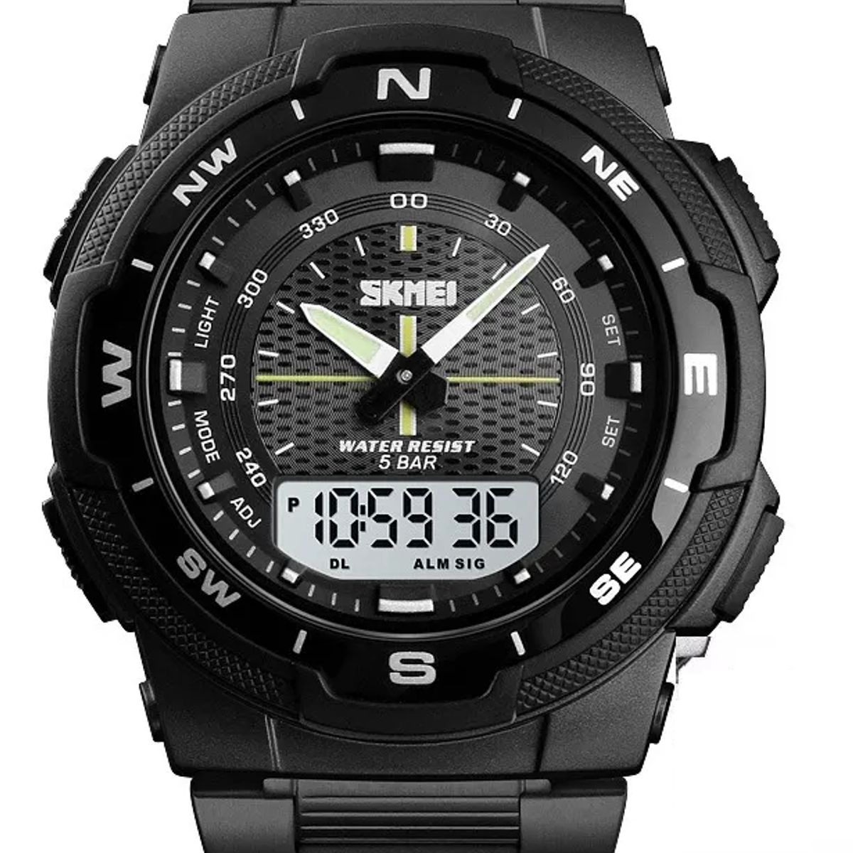 SKMEI - Reloj Hombre Elegante Correa Acero Análogo Digital Al Agua