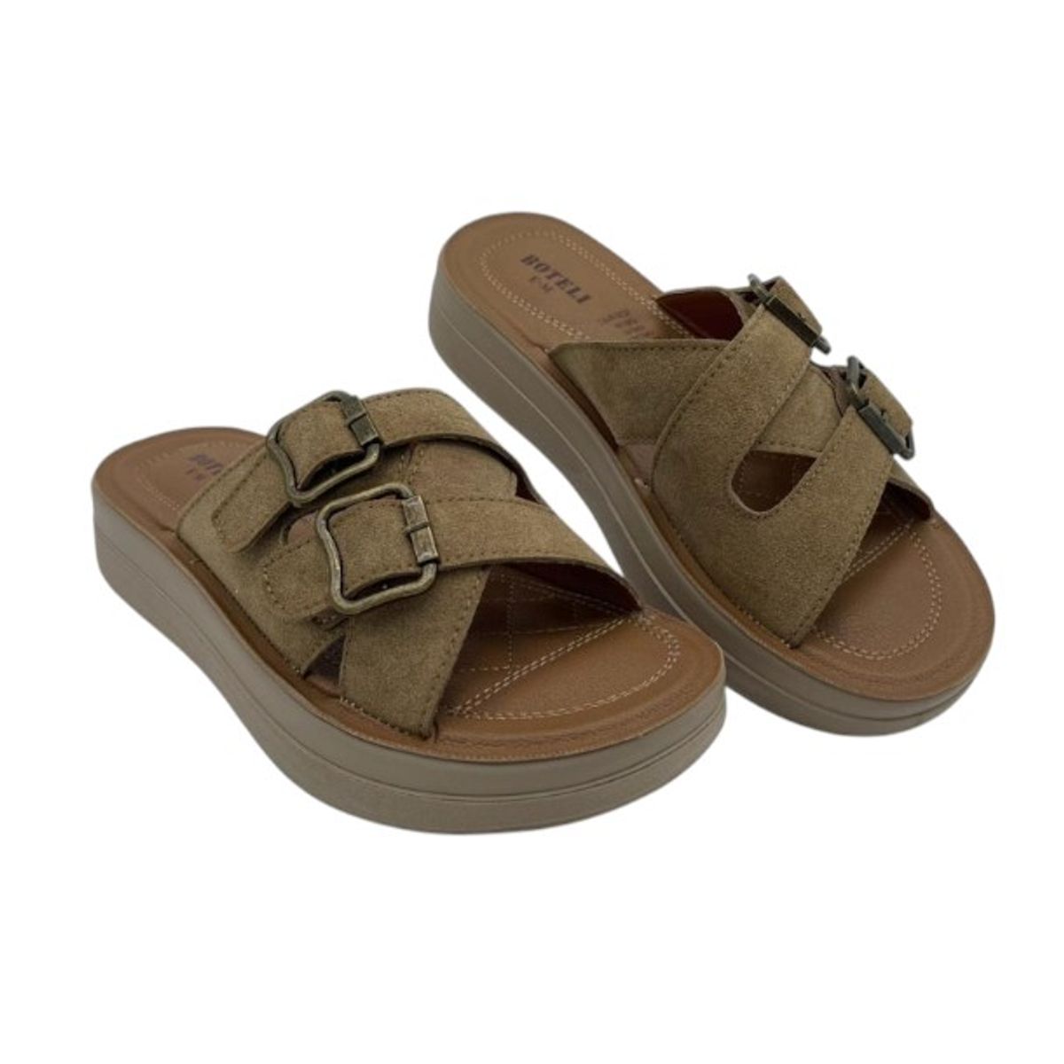 HERIEL - Sandalia Khaki Plataforma Mujer