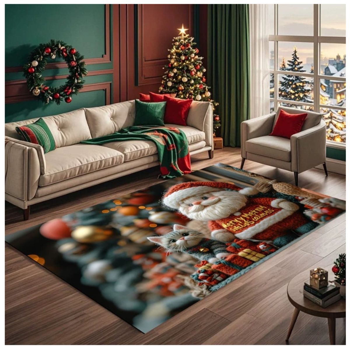 GENERICO - Alfombra Rectangular Navidad 3D Moderna 240x200cm
