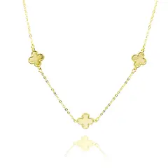 COGGIOLA - Collar Choker Trébol Satinado Enchapado Oro 18K