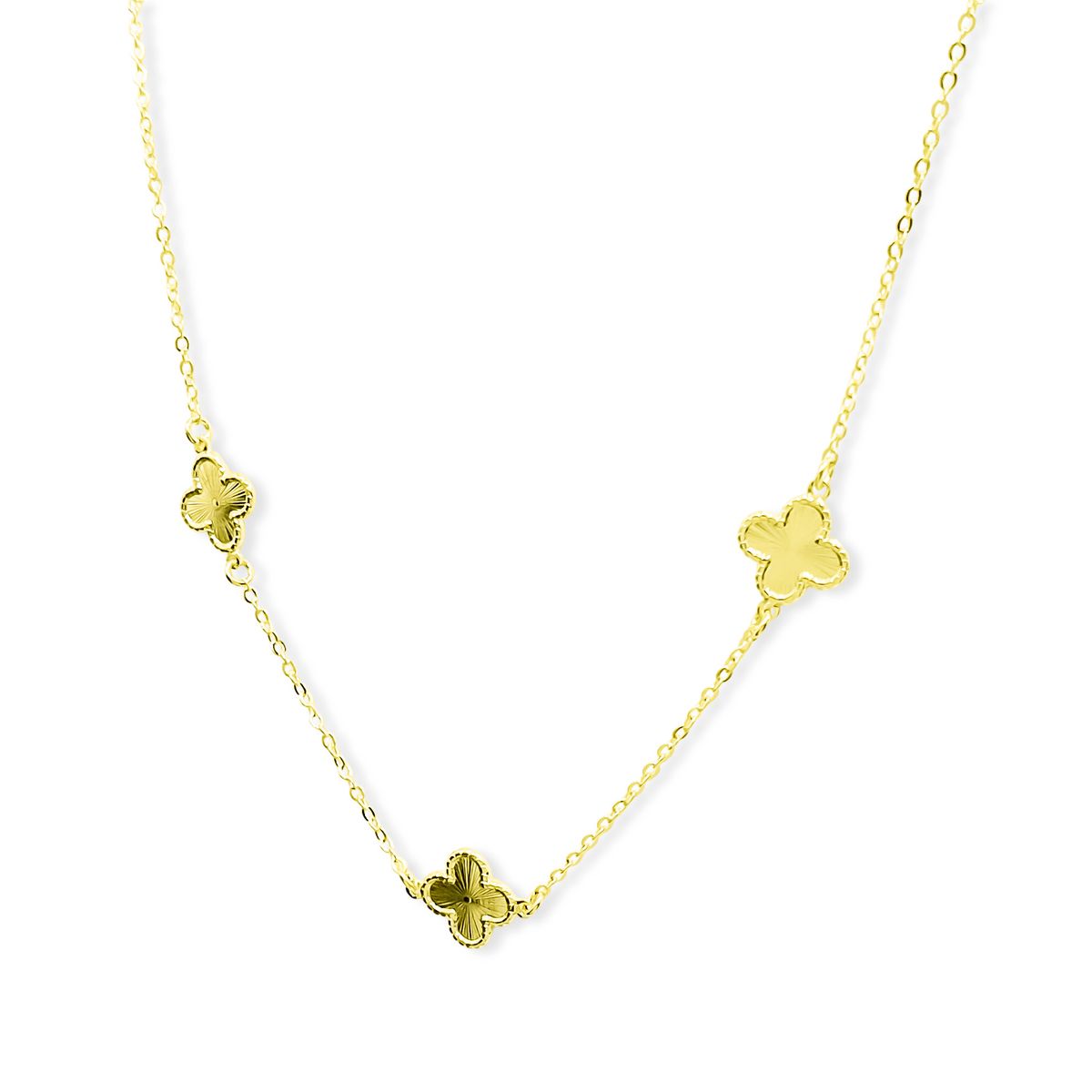 COGGIOLA - Collar Choker Trébol Satinado Enchapado Oro 18K