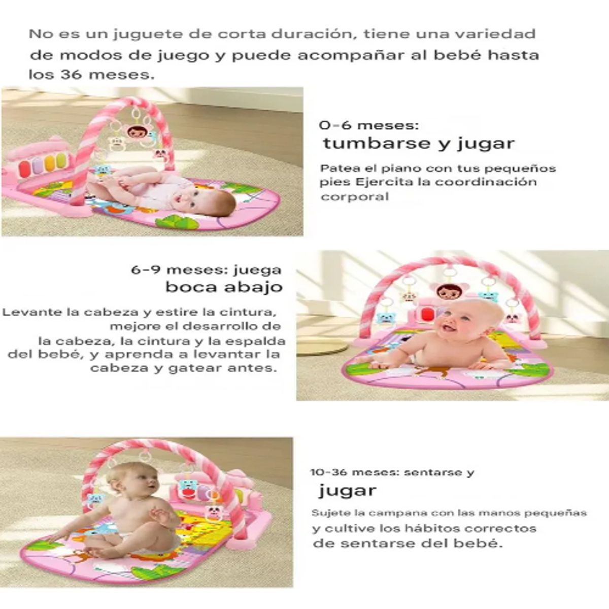 GENERICO - Alfombra Musical Con Piano Set Estimulación Para Bebe