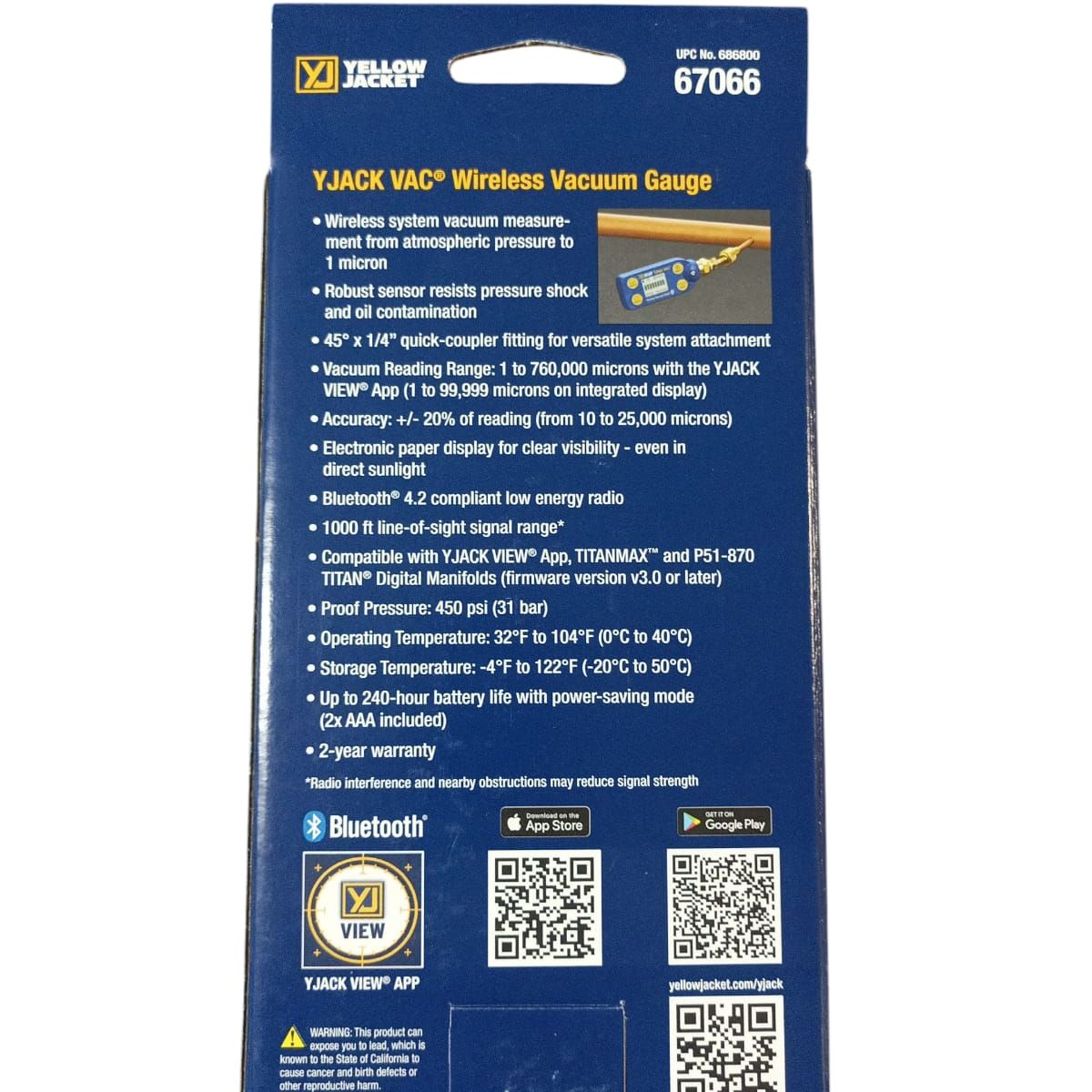 GENERICO - Vacuómetro Medidor De Vacío Digital Yellow Jacket Wireless