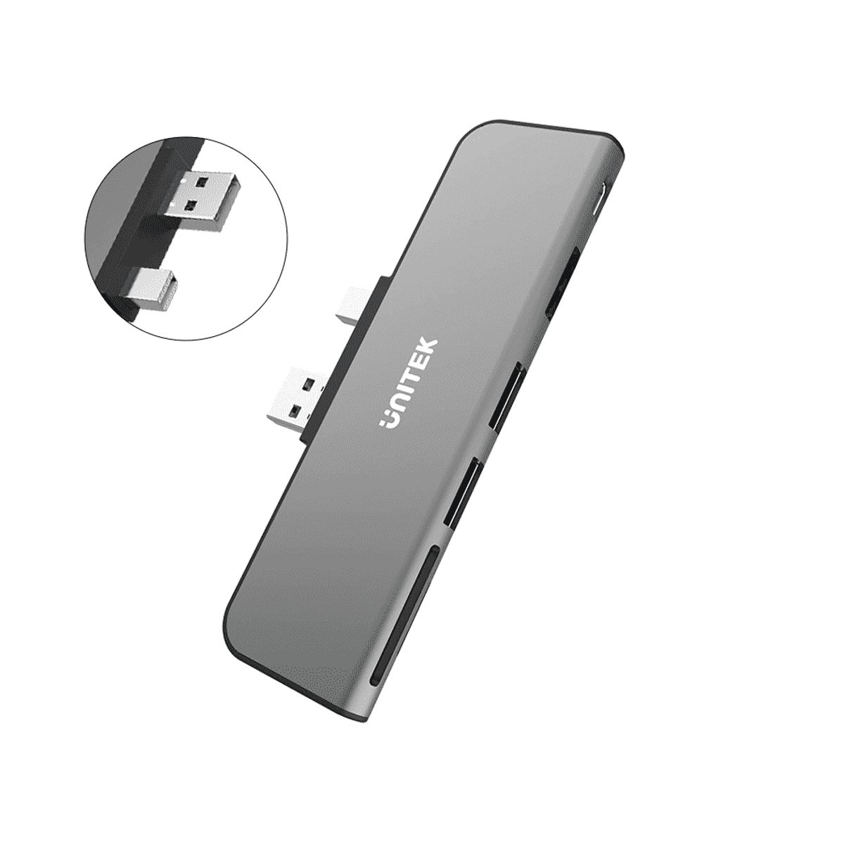 UNITEK - HUB Unitek 6 en 1 para Surface Pro (HDMI, Mini DPort, USB 3.1, MicroSD)