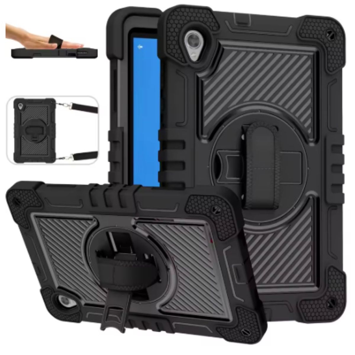 GENERICO - Funda Carcasa Antigolpes 360 Para Tablet A11+ Plus Con Correa