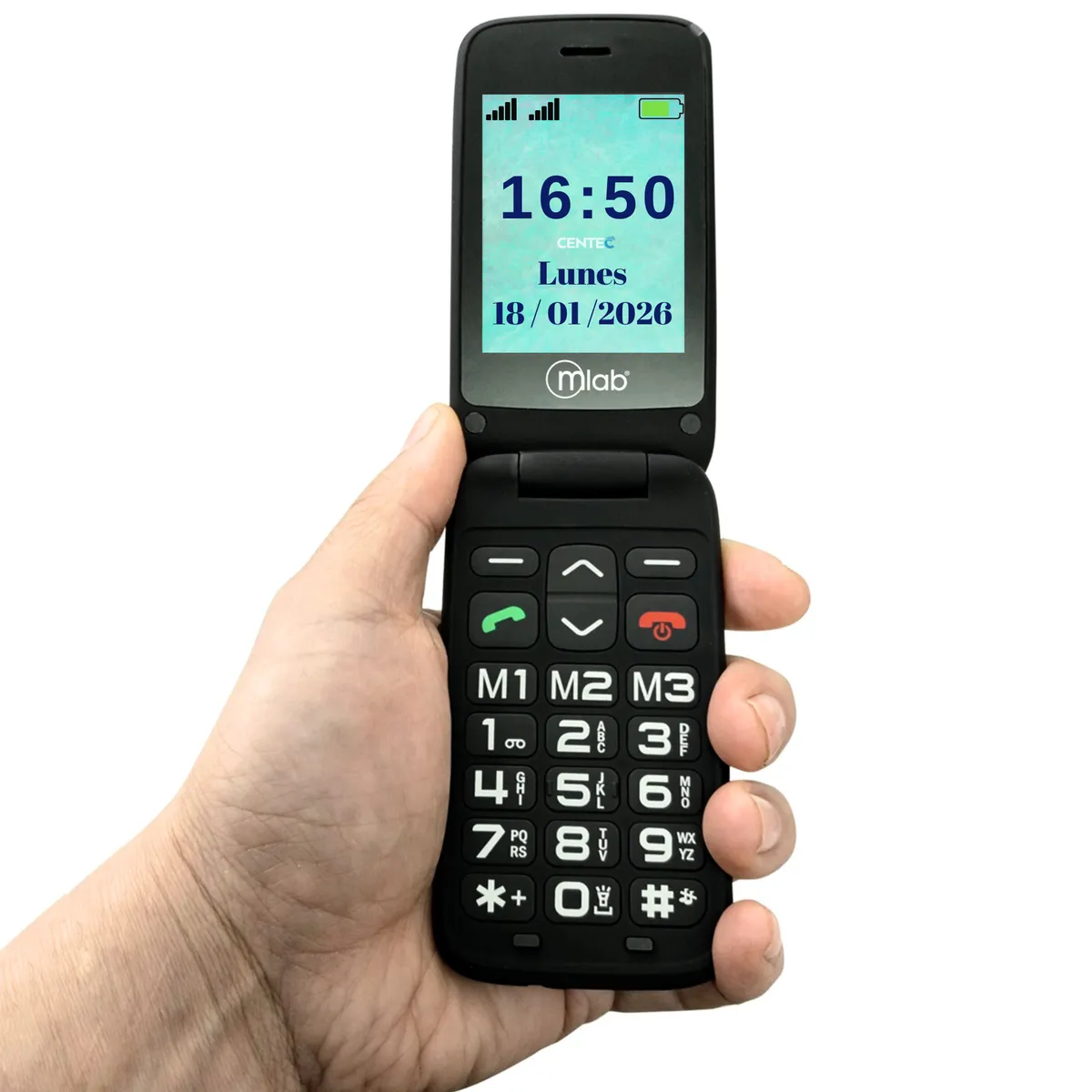 MLAB - Teléfono Senior Adulto Mayor 4G Almeja con Base de  Carga Inalámbrica  Negro