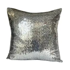 GENERICO - Funda para Cojín Brillante Plateado 43x43 cm Decoración Moderna y Navideña Elegante
