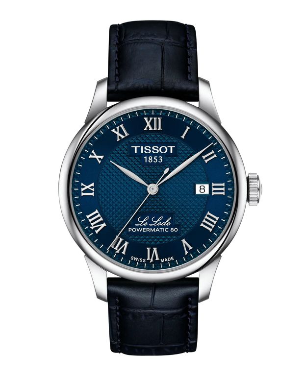 Reloj Le Locle Cuero Azul 39MM Azul TALLA UNICA