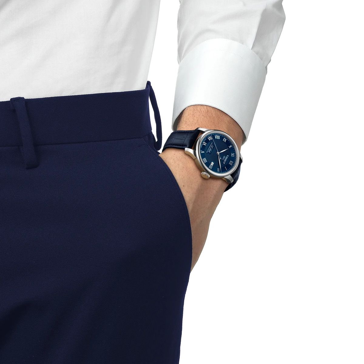 TISSOT - Reloj Tissot Le Locle Cuero Azul 39MM