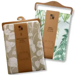 DECO EXPRESS - Set 2 Manteles Antimanchas Natural y Botanico 130x180 cm