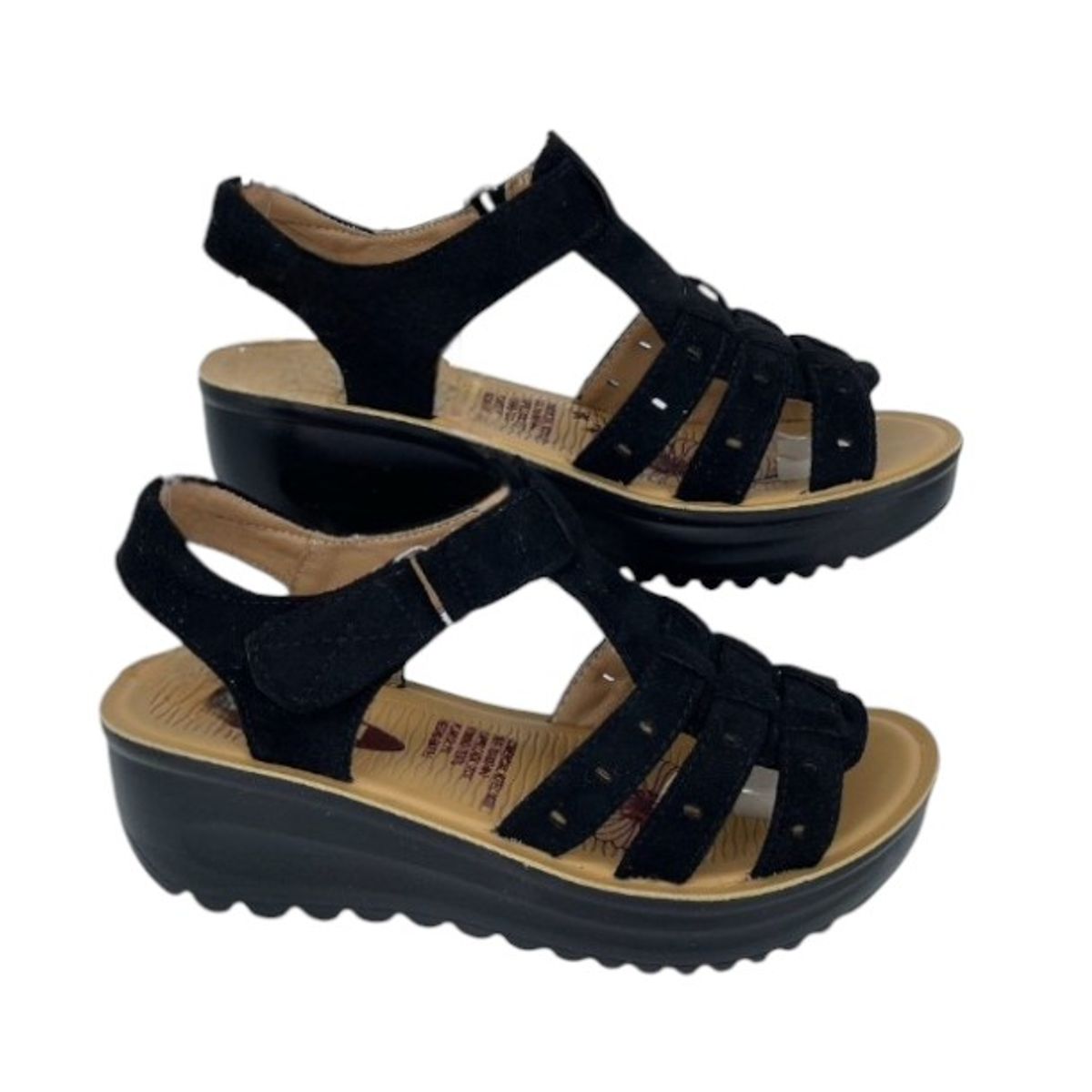 HERIEL - Sandalia Negra Plataforma Mujer