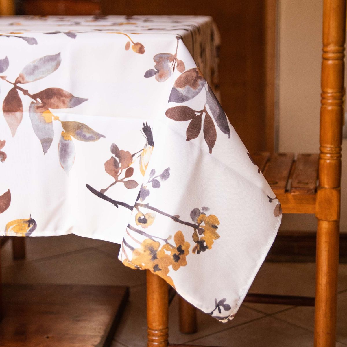 DECO EXPRESS - Set 2 Manteles Antimanchas Floral y Pájaros 130x180 cm