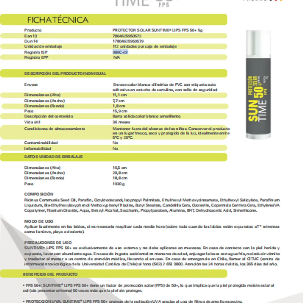 SUNTIME - Protector Solar De Labios Sun Time - Lipstick