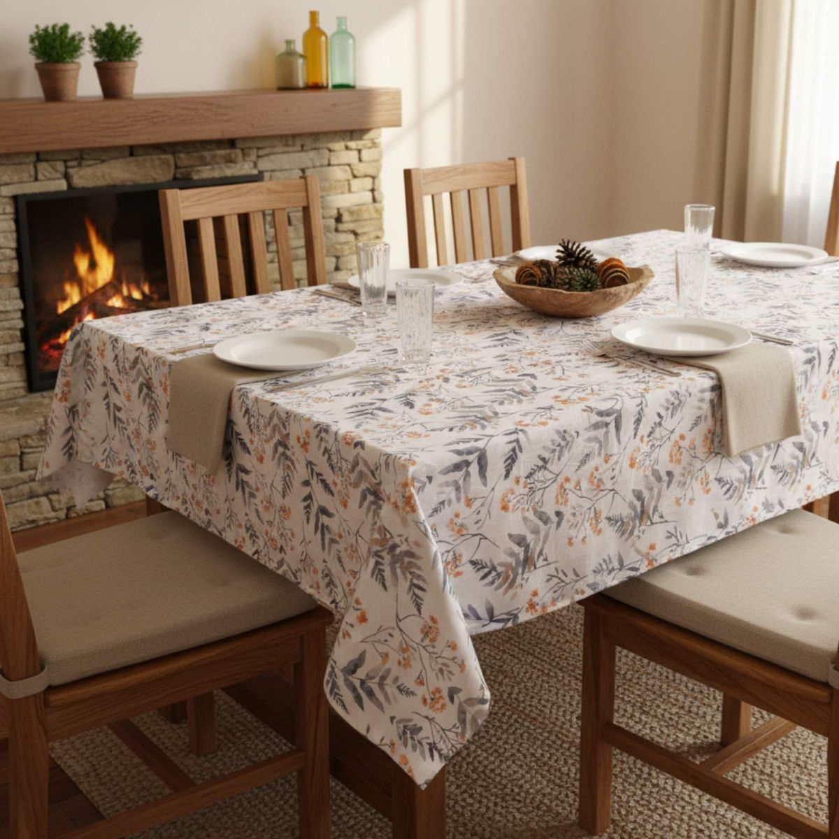 DECO EXPRESS - Mantel Antimanchas Floral 130X180 cm