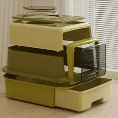 SUKEA - Arenero Grande Caja Sanitaria Para Gatos Con Pala Verde