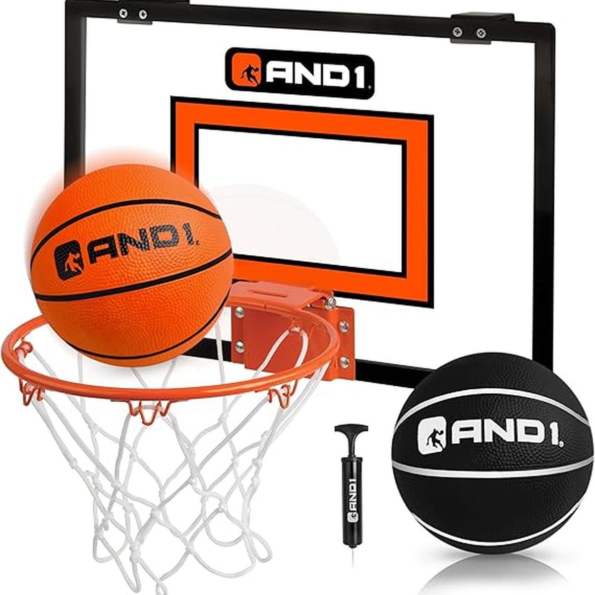 AND1 - Mini Tablero De Baloncesto And1 Over The Door Transparente