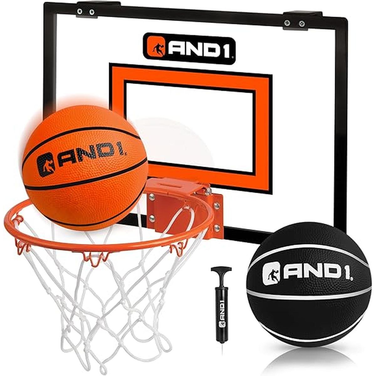 AND1 - Mini Tablero De Baloncesto And1 Over The Door Transparente