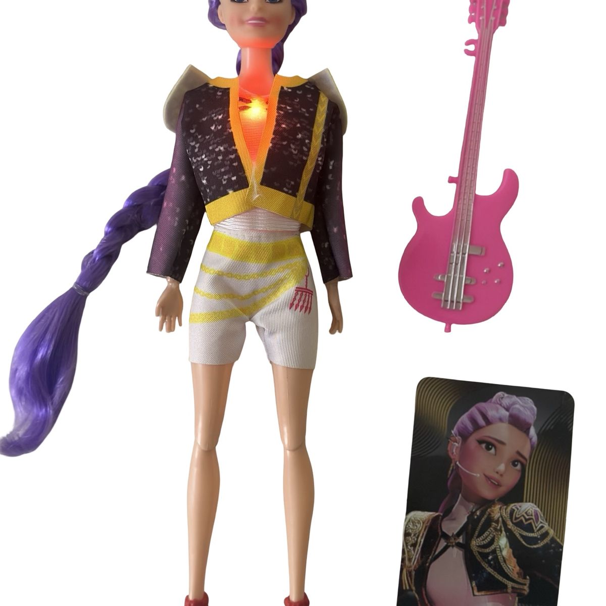 GENERICO - Muñeca Rumi Guerrera Kpop 30cm Con Música Y Guitarra Golden