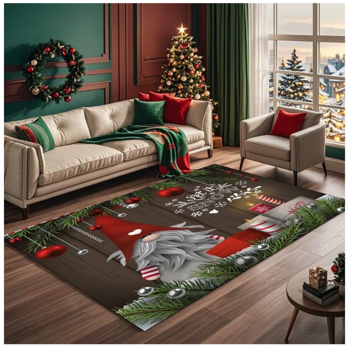 GENERICO - Alfombra Navideña Rectangular 3D Moderna 300X200cm