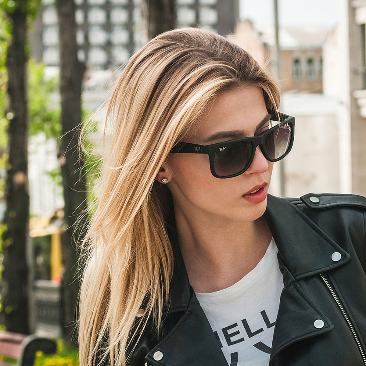 RAY BAN - Lentes Ray-Ban Justin Classic Goma Negra Gris Espejado