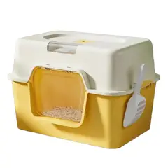 SUKEA - Arenero 2 En 1 Grande 52cm Para Gatos, Sin Olores, Con Pala Amarillo