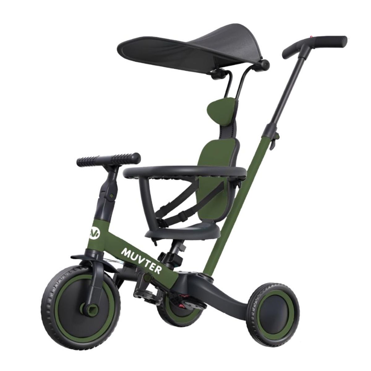 MUVTER - Triciclo Multifuncional 5 en 1 Muvter Ride Deluxe Verde