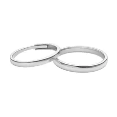 GENERICO - Anillos parejas ajustables amor ilusión plata 925