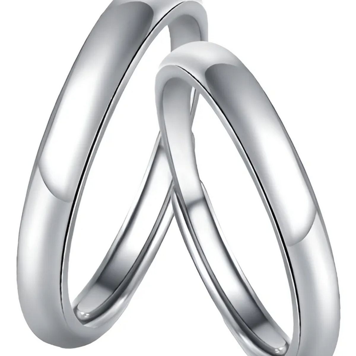 GENERICO - Anillos parejas ajustables amor ilusión plata 925