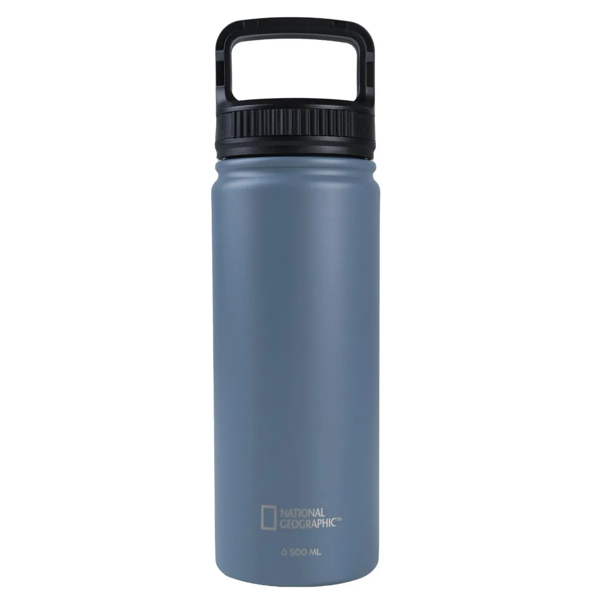 NATIONAL GEOGRAPHIC - Botella Metálica Térmica Boca Ancha 500ml Gris Oscuro