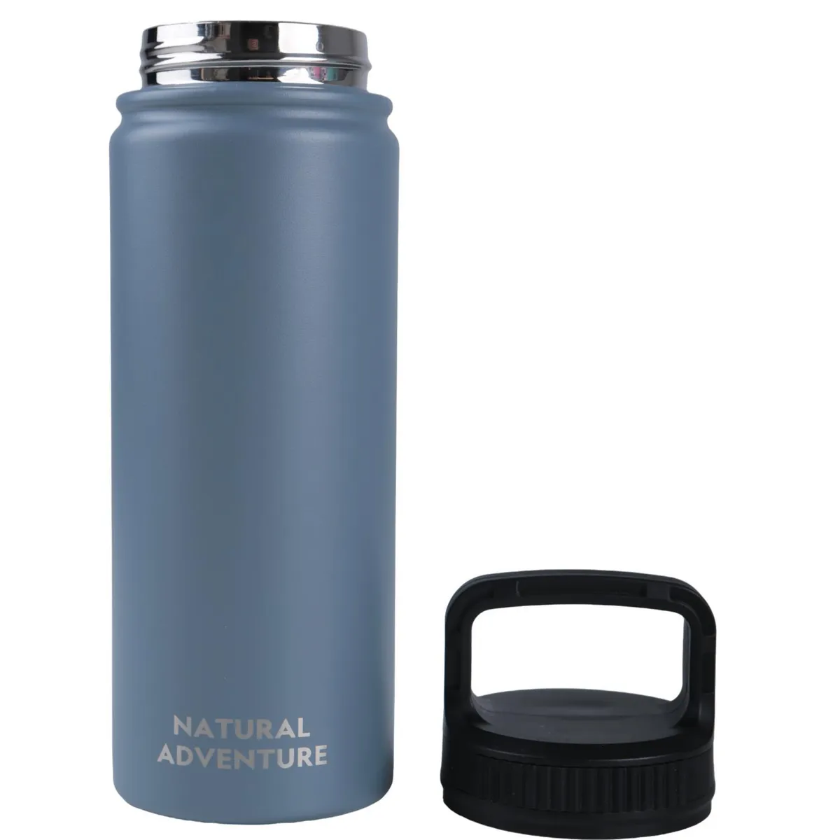 NATIONAL GEOGRAPHIC - Botella Metálica Térmica Boca Ancha 500ml Gris Oscuro