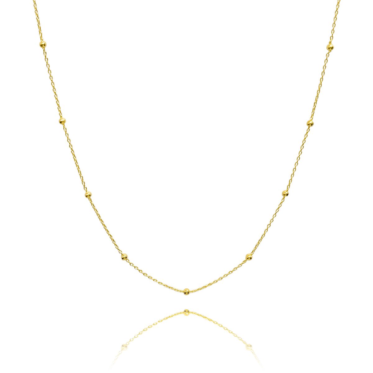 COGGIOLA - Collar Bolitas Eslabón Fino Enchapado Oro 18K