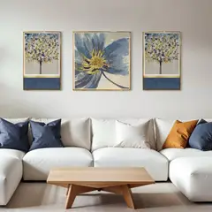 DEKAM DISEÑO - Cuadro Trípticos Porcelana Arboles con Diamantes